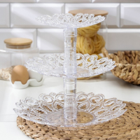 Фруктовница &laquo;Мелодия&raquo;, 3-х ярусная 16 см, 21 см, 27 см, цвет прозрачный