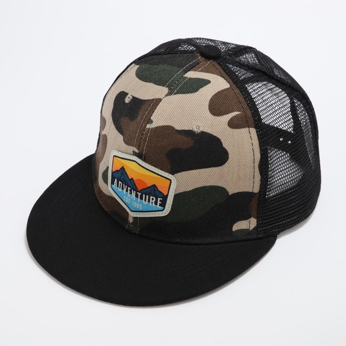 Кепка мужская с прямым козырьком Adventure, сетка, р-р 56 Кепка мужская с прямым козырьком Adventure, сетка, р-р 56