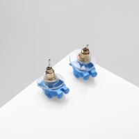 Серьги с эмалью &laquo;Монстрики&raquo; йети, цвет голубой