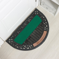 Коврик придверный Доляна Welcome, полукруглый, 50&times;80 см, цвет МИКС