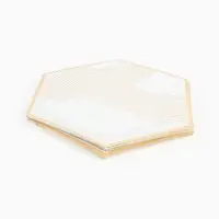 Набор посуды для праздника на 20 персон, белый с золотом (тарелки 23 см, стакан 250 мл)