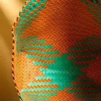 Сумка плетёная, 30&times;15&times;35 см, пластик, бирюзовый-жёлтая