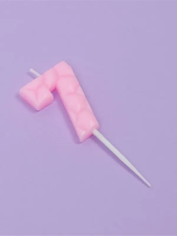 Свеча для торта &laquo;Цифра 7&raquo;, светло-розовая