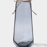 Ваза стекло настольная "Калли" 21х9,5 см, серый