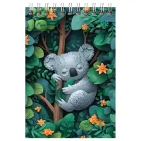 Блокнот А6 40 листов, в клетку, на гребне, Paper art, обложка мелованный картон, МИКС