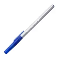 Ручка шариковая BIC. Round Stic Exact, синий стержень, узел 0.7 мм, резиновый упор, одноразовая, серый корпус