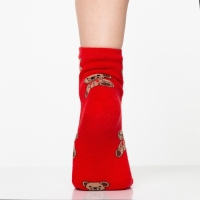 Носки зимние женские «Мишки», цвет красный, размер 23-25 (37-40) Носки зимние женские «Мишки», цвет красный, размер 23-25 (37-40)