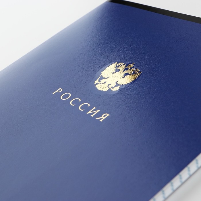 Тетрадь в клетку, 48 листов А5 на скрепке внутренний блок №1 МИКС &laquo;Патриотизм&raquo; тиснение, твин лак, уф лак