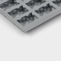 Форма для выпечки и муссовых десертов KONFINETTA &laquo;Сыр&raquo;, силикон, 20 ячеек (5&times;3см), 30&times;17,5&times;1,9 см, серая