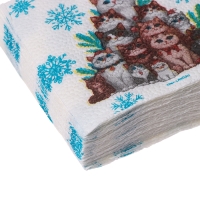 Салфетки новогодние бумажные &laquo;С Новым годом: коты&raquo;, однослойные, 24х24 см, 20 шт.