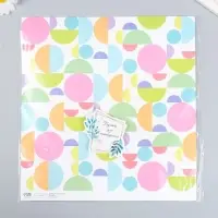 Бумага для скрапбукинга "Яркие круги" плотность 180 гр 30,5х32 см