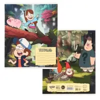 Тетрадь в линейку 24 листа, 5 видов МИКС, обложка мелованный картон, &laquo;Гравити Фолз&raquo;