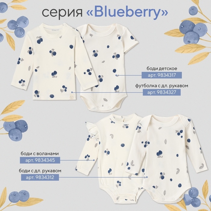 Платье и повязка Крошка Я Blueberry  р. 68-74, молочный