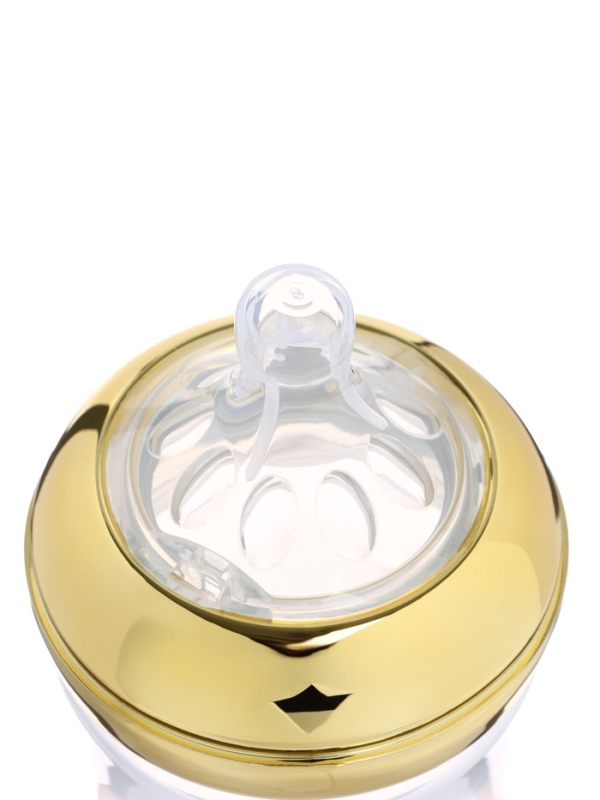 Бутылочка для кормления с наклейками &laquo;Корона&raquo; от 0 мес., 250 мл., цвет золотой, M&B