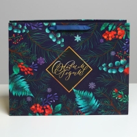 Пакет подарочный новогодний ламинированный &laquo;Роскошь волшебства&raquo;, L 40 х 31 х 11,5 см, Новый год