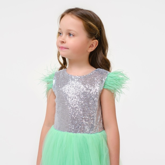 Платье детское нарядное с пайетками KAFTAN, р. 30 (98-104), зеленый Платье детское нарядное с пайетками KAFTAN, р. 30 (98-104), зеленый