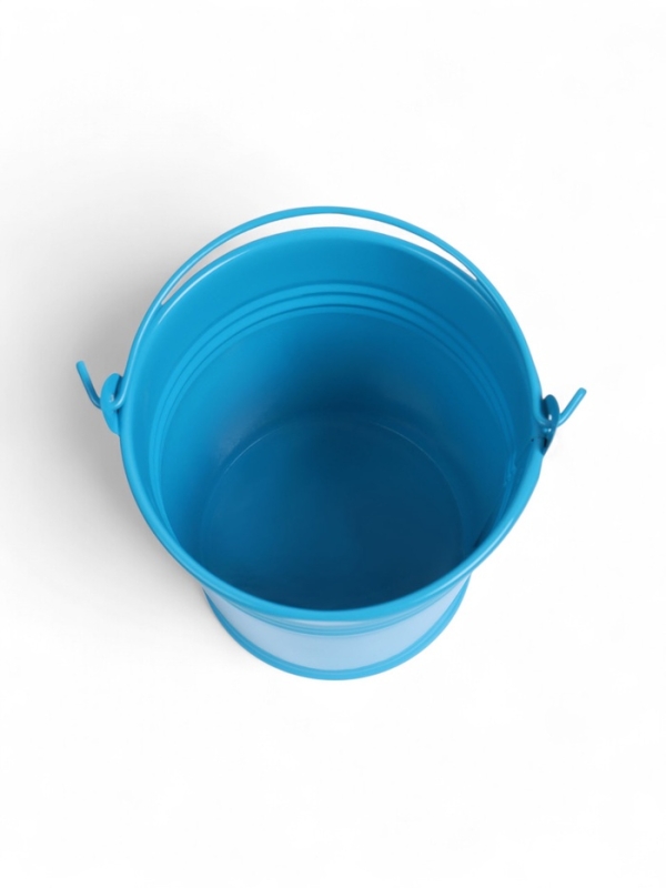 Ведерко декоративное голубое 8x8 см