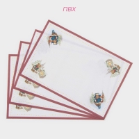 Салфетки новогодние на стол Доляна &laquo;Московский мишка&raquo;, 4 шт, сервировочная, 45&times;30 см