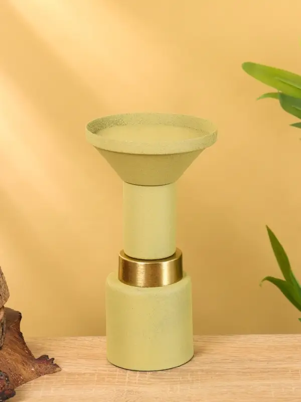 Подсвечник на 1 свечу текстурный &laquo;Оливковый&raquo;, 10.5&times;10.5&times;19.5 см