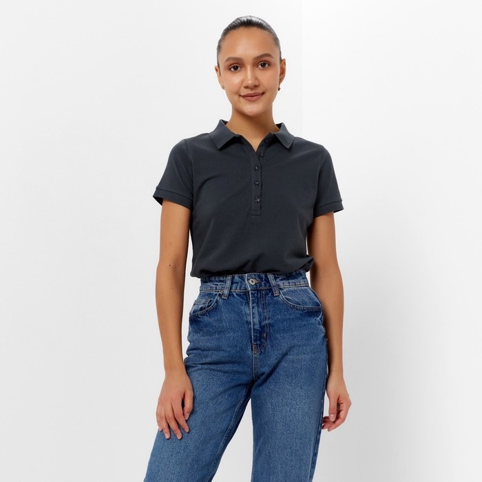 Футболка (поло) женская MINAKU REGULAR FIT: цвет графит, р-р 42