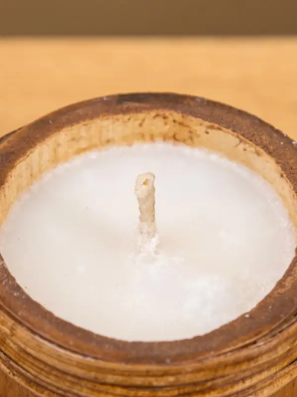 Свеча ароматизированная в бамбуке "Роза" 8х8х9 см, 200 мл, цв. бежевый