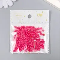 Бисер стекло 6/0 "Кукольный розовый" 15 гр