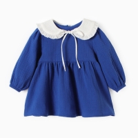 Платье с воротничком Крошка Я Муслин, 68-74, синий Платье с воротничком Крошка Я Муслин, 68-74, синий