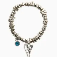 Браслет "Стиляшка" крошка, цвет голубой в серебре