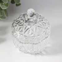 Шкатулка стекло "Вспышка" прозрачная 6,8х6,8х9 см