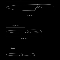 Набор кухонных ножей с ножеточкой Graphit-4SS 4 предмета