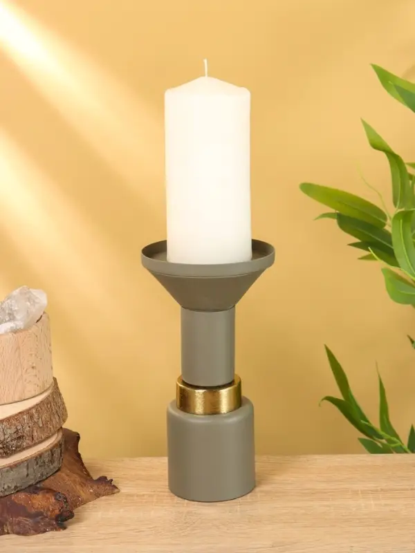 Подсвечник на 1 свечу текстурный &laquo;Графитовый&raquo;, 10.5&times;10.5&times;19.5 см