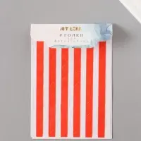 Набор уголков с кармашком для фотографий 102 уголка "Красные" 10,3х14,8 см