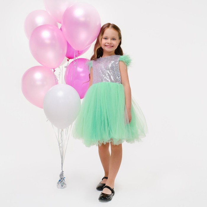 Платье детское нарядное с пайетками KAFTAN, р. 30 (98-104), зеленый Платье детское нарядное с пайетками KAFTAN, р. 30 (98-104), зеленый