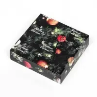 Подарочная коробка сборная с окном &laquo;Счастливого Рождества&raquo;, 11.5&times;11.5&times;3 см