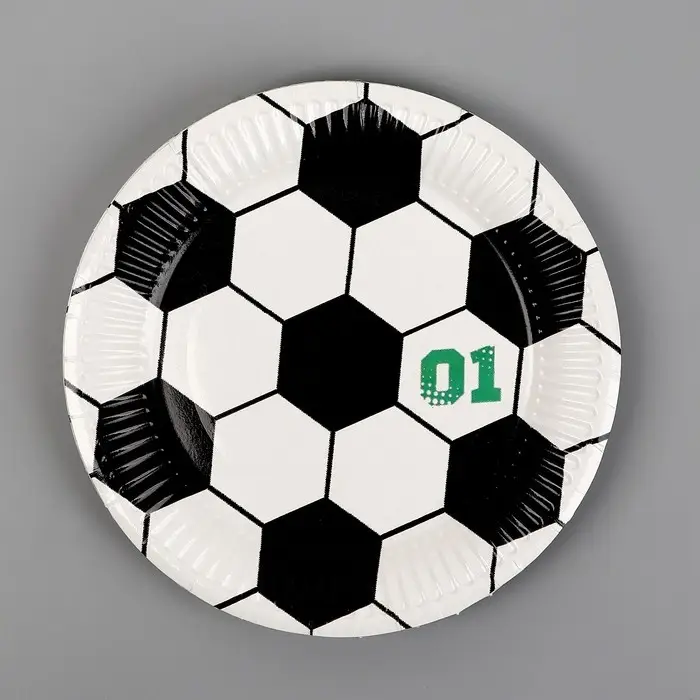 Тарелка одноразовая бумажная &laquo;Футбол&raquo;