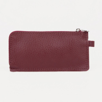 Ключница на молнии TEXTURA, длина 14 см, металлическое кольцо, цвет бордовый