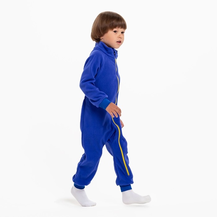 Комбинезон воротник-стойка, цвет синий-жёлтый, рост 80-86 см