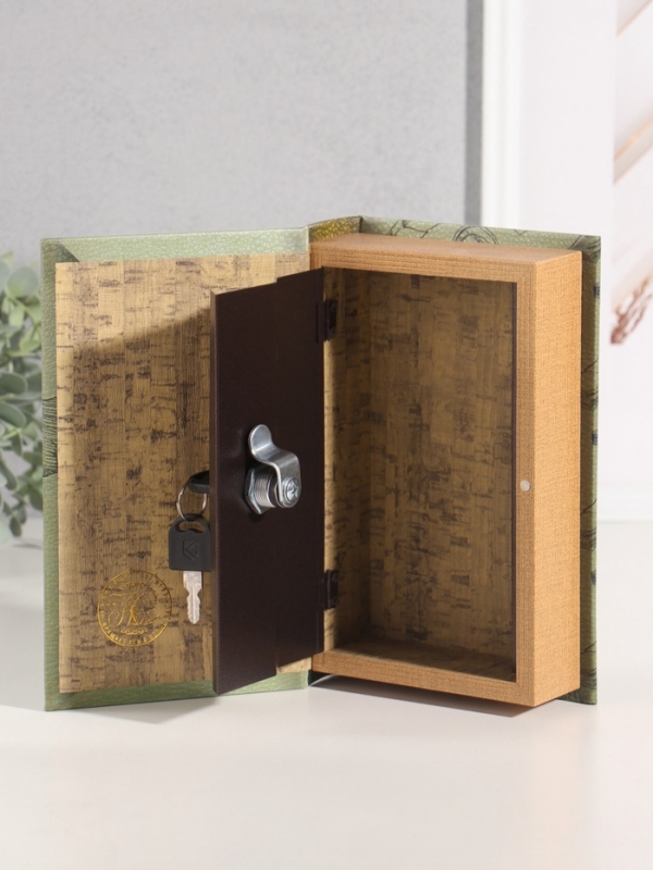 Сейф-книга дерево кожзам "Накопления, сбережения и вклады" тиснение 21х13х5 см