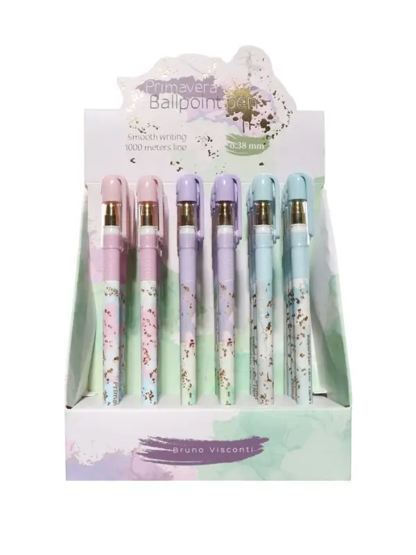 Ручка шариковая BrunoVisconti. Primavera 0.38мм, стерж/син, МИКС