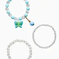 Браслет детский &laquo;Выбражулька&raquo;, 3 шт. набор, бабочка с подвеской, бусины, цветной