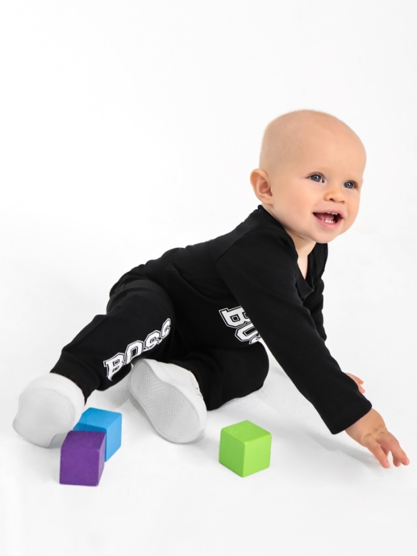 Ползунки-штанишки Крошка Я "Little Boss", рост 68-74 см, черный