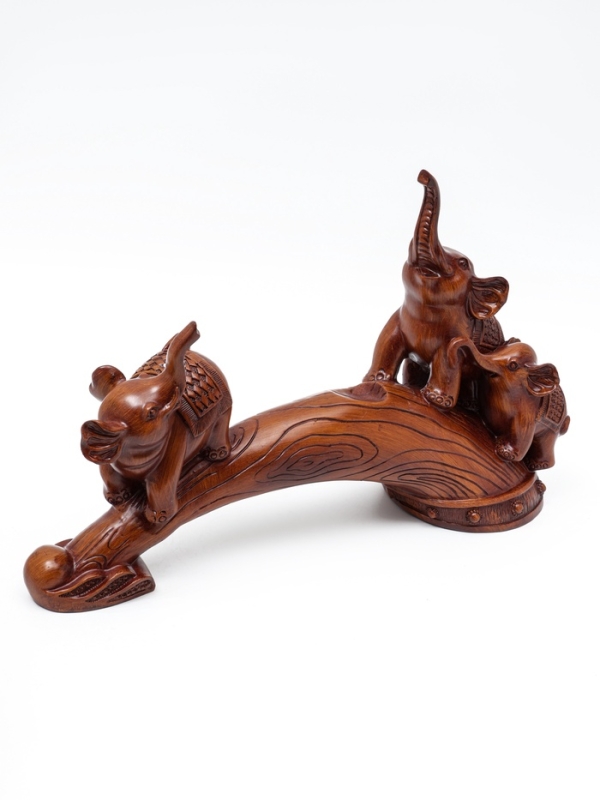 Подставка для бутылки "Два слона" под дерево, 36х10х25см