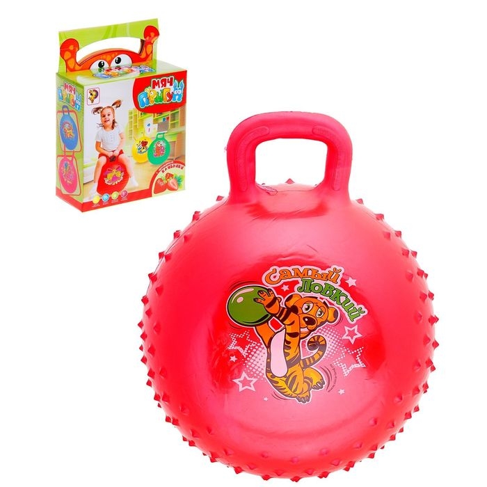 Мяч-прыгун с ручкой &laquo;Сказочные истории&raquo;, массажный, d=45 cм, 350 г, цвета МИКС