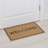 Коврик придверный Доляна Welcome, без окантовки, 40&times;60 см, цвет бежевый
