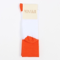 Носки женские MINAKU цвет белый/оранжевый, р-р 36-39 (23-25 см) Носки женские MINAKU цвет белый/оранжевый, р-р 36-39 (23-25 см)