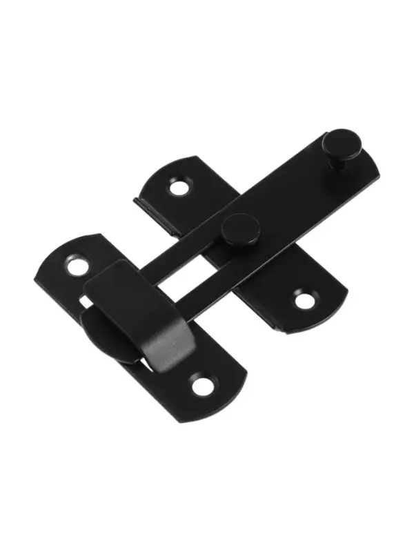 Шпингалет накладной ТУНДРА, прямой, 100 мм, черный