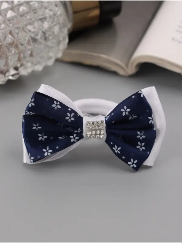 Резинка для волос &laquo;Школьница&raquo;, бант микс, 6 см, бело-синий, МИКС