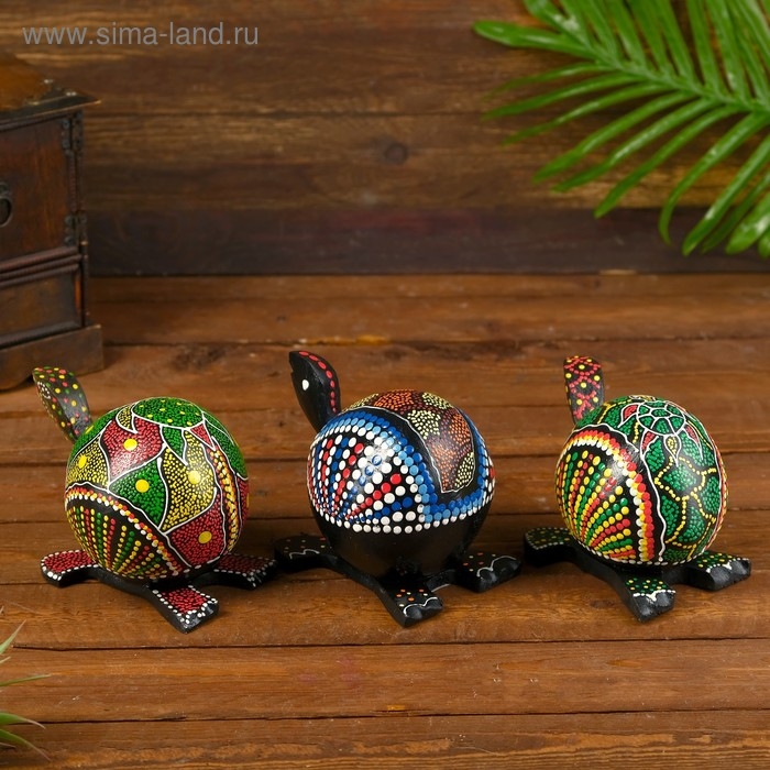 Сувенир-маятник дерево "Черепаха с качающейся головой" 11х10х10 см МИКС