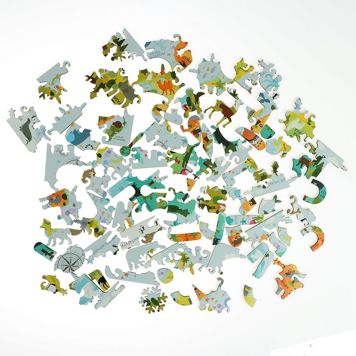 Пазл - конструктор деревянный &laquo;Карта мира&raquo; мини