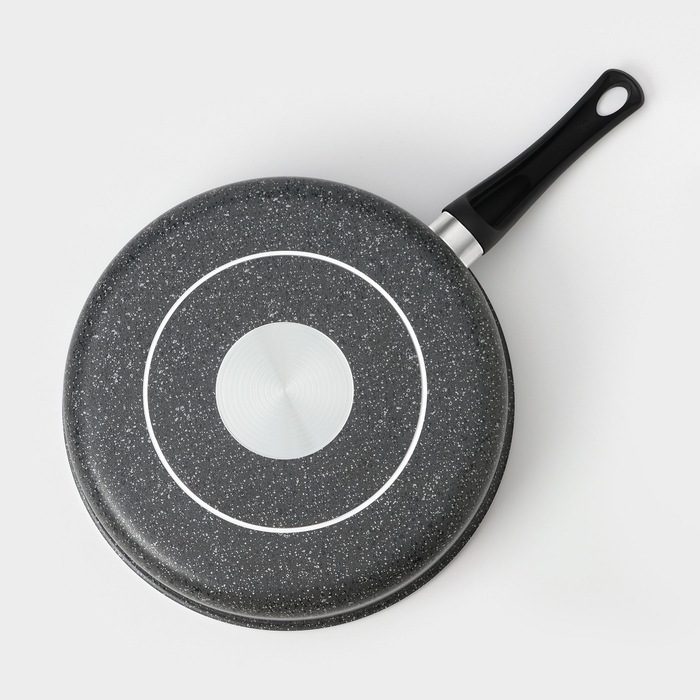 Сотейник Granit, d=28 см, с антипригарным покрытием, стеклянная крышка, цвет серый